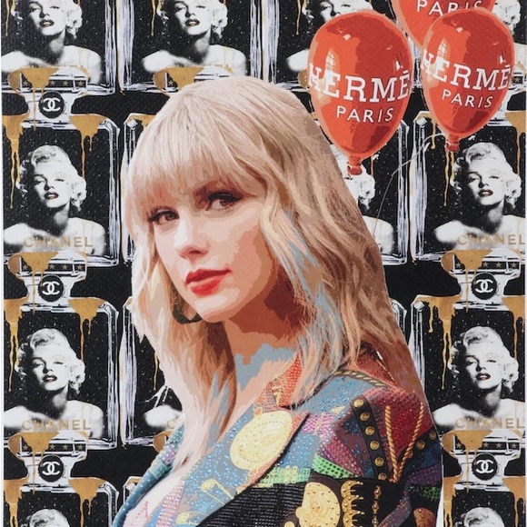 TAYLOR SWIFT Graphic Pop Art Print by D.E.A.T.H. NYC with Hermes-Chanel-Monroe - Picture 2 of 11
